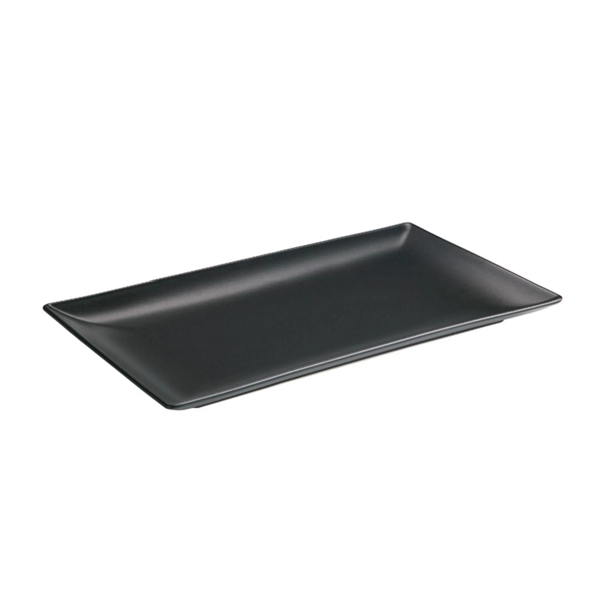 Piatto rettangolare da portata in Gres 30x15 CM in colore nero satinato non lucido